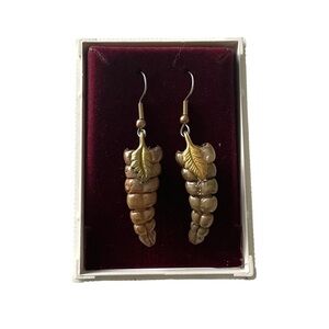 Handmade Rattlesnake Dangle Earrings Feather Detailing One Size